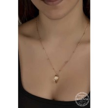 Caseras Kristal Taşlı Rose Top Zincir Gümüş Kadın Kolye CSR2184975