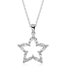 Caseras Gümüş Baget Taşlı Yıldız Kolye CSR2183252