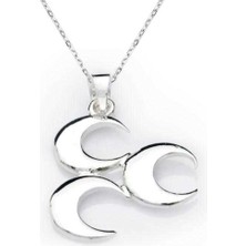 Caseras Gümüş Üç Hilal Kolye CSR2182489