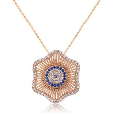 Caseras Gümüş Nazarlık Çiçek Kadın Kolye CSR2181678