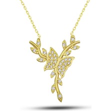 Caseras Gümüş Gold Daldaki Kelebek Kadın Kolye CSR2180993