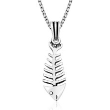 Caseras Gümüş Balık Iskeleti Kolye CSR2180834
