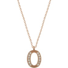 Caseras Gümüş Rose O Harfi Kadın Kolye CSR2184301