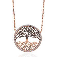 Caseras Gümüş Rose Hayat Ağacı Kadın Kolye CSR2184735