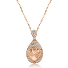 Caseras Gümüş Rose Damla Kalp Kadın Kolye CSR2180665