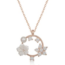 Caseras Gümüş Rose Manolya Çiçeği Yıldız Kadın Kolye CSR2180910