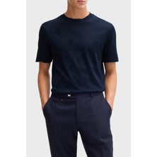 Boss Logo Baskılı  Pamuk Regular Fit Bisiklet Yaka T Shirt Erkek T Shirt 50532753 404