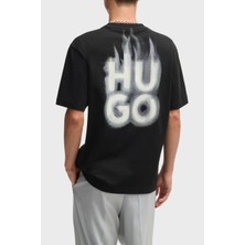 Hugo Baskılı  Pamuk Relaxed Fit Bisiklet Yaka T Shirt Erkek T Shirt 50530434 001