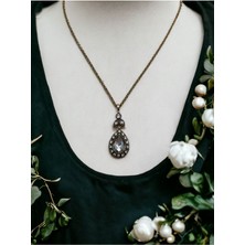 Fayra Accessories Zirkon Taşlı Detaylı Zirkon Taşlı Su Damlası Kolye