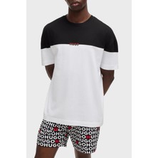 Hugo Streç Pamuklu Renk Bloklu Regular Fit Bisiklet Yaka T Shirt Erkek T Shirt 50534164 001