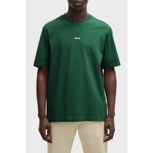 Boss Streç Pamuklu Relaxed Fit Bisiklet Yaka T Shirt Erkek T Shirt 50473278 343