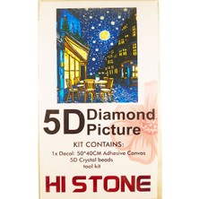 5d Elmas Taş Işleme Kiti 40X50 cm Mavi Gece Desen