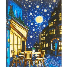 5d Elmas Taş Işleme Kiti 40X50 cm Mavi Gece Desen
