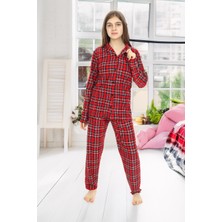 Eftelya Kız Çocuk Ekose Pijama Takımı 12164