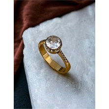 Fayra Accessories Elmas Montür Zirkon Taşlı Tek Taş Yüzük