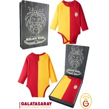 Galatasaray  Lisanslı Uzun Kol Bebek Body Zıbın lik Ahşap Kutulu