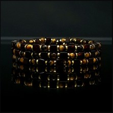 Seven Art Jewelry Doğal Taş Kolye, Kehribar, Kaplan Gözü ve Hematit Kolye, Erkek Kolye, Kadın Kolye