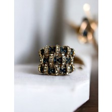 Zirkon Taşlı Safir Hasır Yüzük