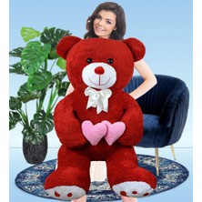 Pandamkee 130 cm Çift Kalp Tutan Peluş Ayı