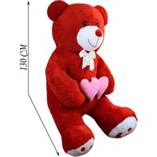Pandamkee 130 cm Çift Kalp Tutan Peluş Ayı
