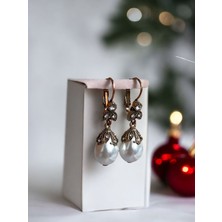 Kristal Taşlı İnci Küpe