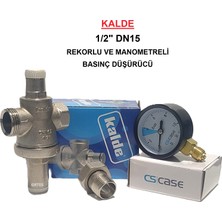 Kalde 1/2" DN15 Rekorlu Su Basınç Düşürücü + Case Manometre - Pressure Reducing Valves (With Manometer)