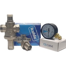 Kalde 1/2" DN15 Rekorlu Su Basınç Düşürücü + Case Manometre - Pressure Reducing Valves (With Manometer)