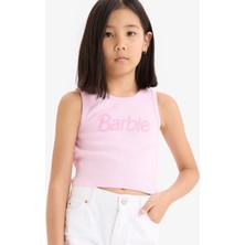 DeFacto Kız Çocuk Barbie Bisiklet Yaka Atlet E6521A825HS