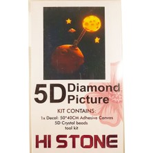 5d Elmas Taş Işleme Kiti 40X50 cm Gezegenler Desen