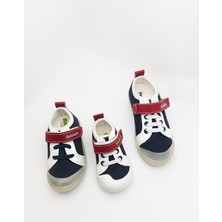 Gdt Ayakkabı Lacivert Renk Keten Malzeme Cırtlı Çocuk Ayakkabı