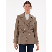 Pierre Cardin Kadın Vizon Regular Fit Deri Mont 50297363-VR052