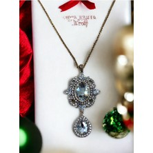 Fayra Accessories Kristal Taşlı Su Damlası Sallantılı Kolye