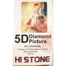 5d Elmas Taş Işleme Kiti 40X50 cm Keman ve Kadın Desen