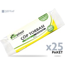 atiplast Çöp Torbası Standart Mini Boy 80 gr 40 x 50 cm Şeffaf 25 Rulo
