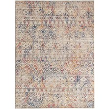 Iskandinav Eskitme Kilim Salon Mutfak Oda Halısı Bej Krem Halı Kaymaz Makinada Yıkanabilir