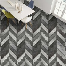 Yer Kaplama Folyosu Kendinden Yapışkanlı Laminasyonlu Balıksırtı Ahşap Parke Desen 60 cm  x 100 cm