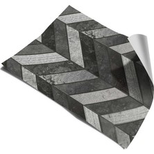 Yer Kaplama Folyosu Kendinden Yapışkanlı Laminasyonlu Balıksırtı Ahşap Parke Desen 60 cm  x 100 cm