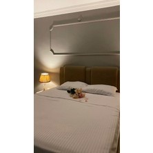 Otel Tipi 10 Adet Tek Çarşaf, Çift Kişilik 83 Tel Çizgili Saten  Pamuk 240 x 280