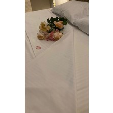 Otel Tipi 10 Adet Tek Nevresim, Çift Kişilik %100 Pamuk , Çizgili Saten 200X220