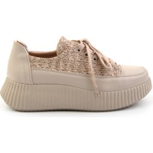 Bambi Bej Baskı Detaylı   Kadın Sneaker K01179001010
