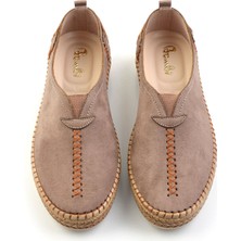 Bambi Vizon Süet   Kadın Espadril K01309210502