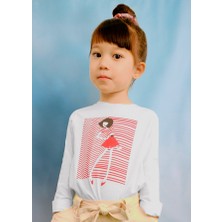 Mayoral 04-10 Yaş Kız Çocuk Bej Uzun Kol T-Shirt Toka Set - Bej