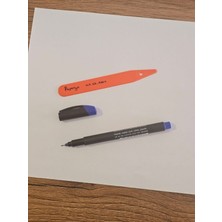 Bitki Etiketi 1,5*12,5cm Turuncu  (100 Adet) ve Mavi Asetatlı Kalem Takım