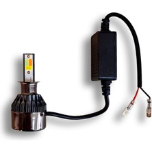 F30 3 Renk H3 LED Xenon  Pembe Buz Mavi Beyaz (Çakarlı) 12V 15000 Lümen