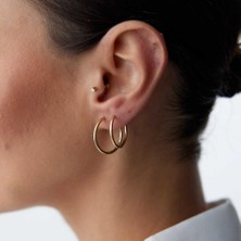 By Golden House Ince Halka Küpe Kombin