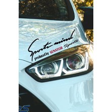 Opel Senator Sport Mind Far Dekor Sticker Siyah Zemin Kırmızı Yazı Şeritli Araç Aksesuarı Senator Yazılı