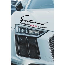 Ford Pick Up Sport Mind Oto Far Sticker Kırmızı Yazılı Siyah Şerit Tasarımlı Aksesuar Pick Up Yazılı