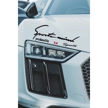 Bmw X4 Sport Mind Oto Sticker Siyah Zemin Kırmızı Yazı Şerit Tasarımlı X4 Yazılı
