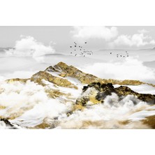 Aden Dekoratif Manzara ve Kuşlar Içinizi Isıtır Kanvas Tablo