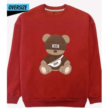 Hena The Best Bear Oversize Sweatshirt Kırmızı